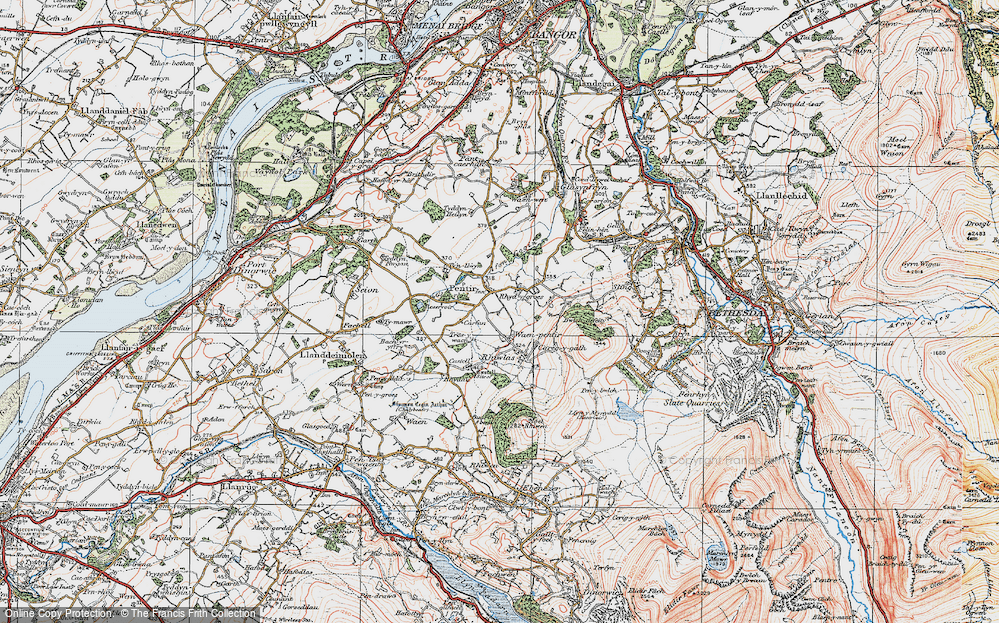 Old Map of Pentir, 1922 in 1922