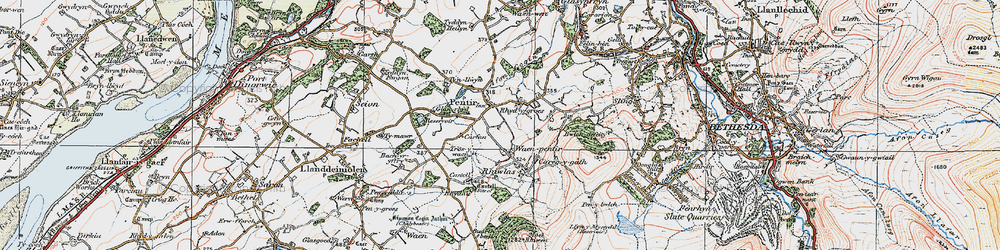 Old map of Pentir in 1922