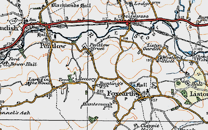 Old map of Pentlow Street in 1921