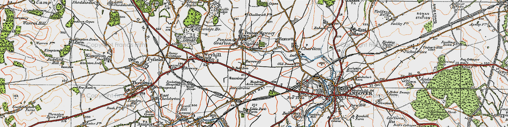 Old map of Penton Corner in 1919