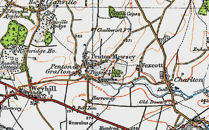 Old map of Foxcotte in 1919