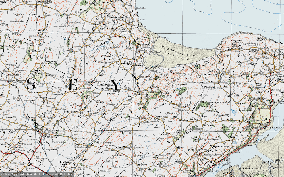 Old Map of Historic Map covering Afon Nodwydd in 1922