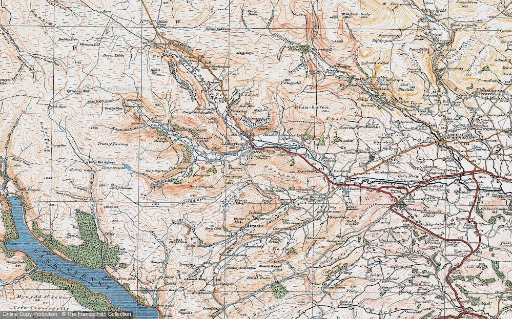 Old Map of Pentre, 1921 in 1921