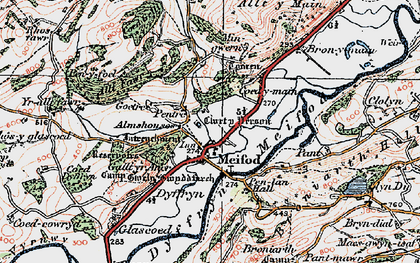 Old map of Alltfawr in 1921