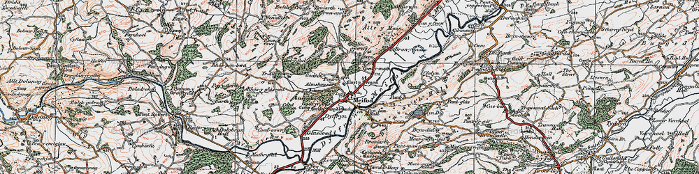 Old map of Broniarth Hill in 1921
