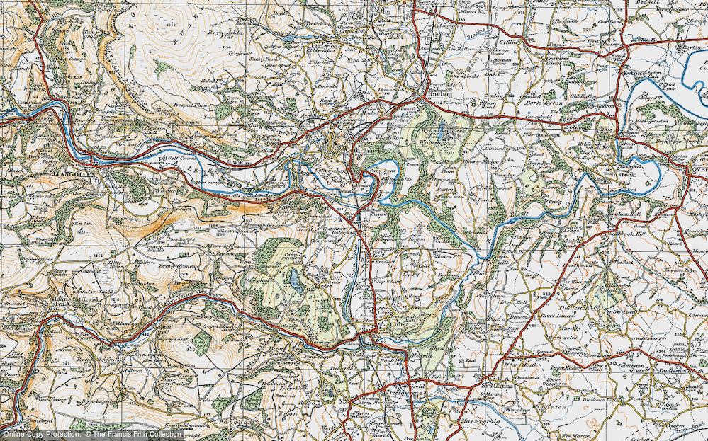 Old Map of Pentre, 1921 in 1921