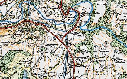 Old map of Pentre in 1921