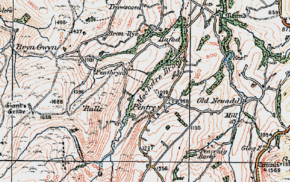 Old map of Bryn Llyndwr in 1921