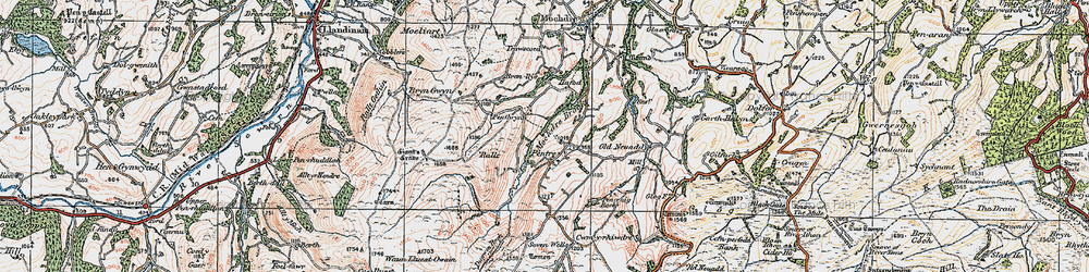 Old map of Bryn Llyndwr in 1921
