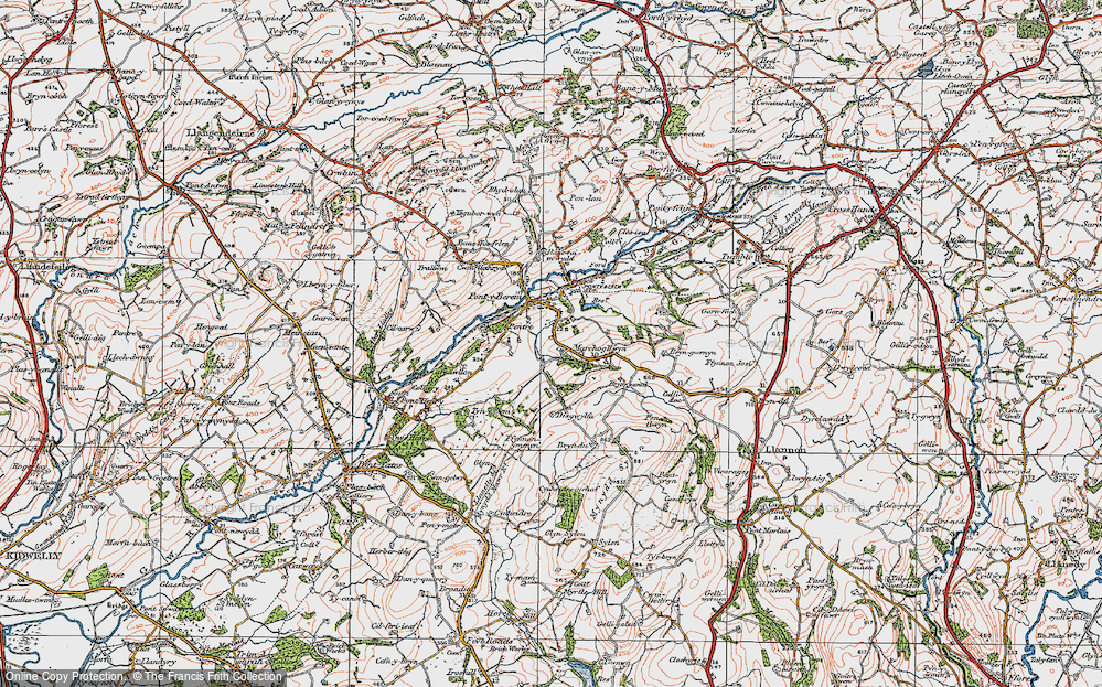 Old Map of Historic Map covering Bryn-banal-Fawr in 1923