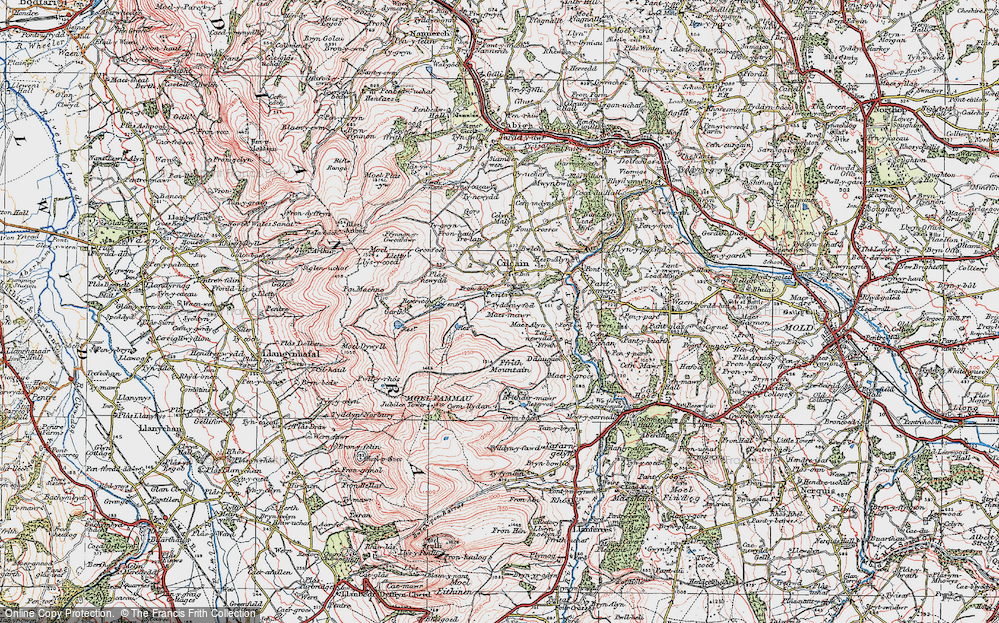 Old Map of Pentre, 1924 in 1924