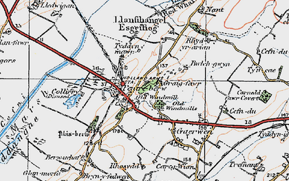 Old map of Pentre Berw in 1922