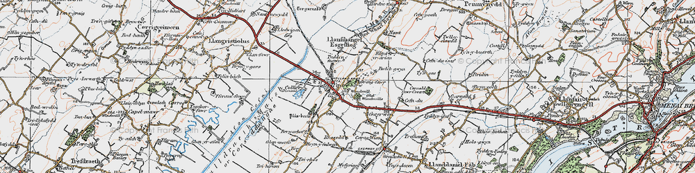 Old map of Brynhyfryd in 1922