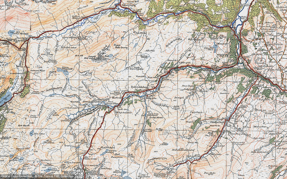 Old Map of Historic Map covering Afon Lledr in 1922