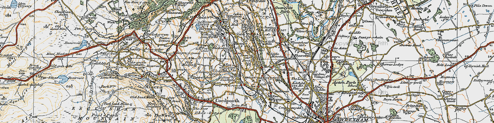 Old map of Pentre Broughton in 1921