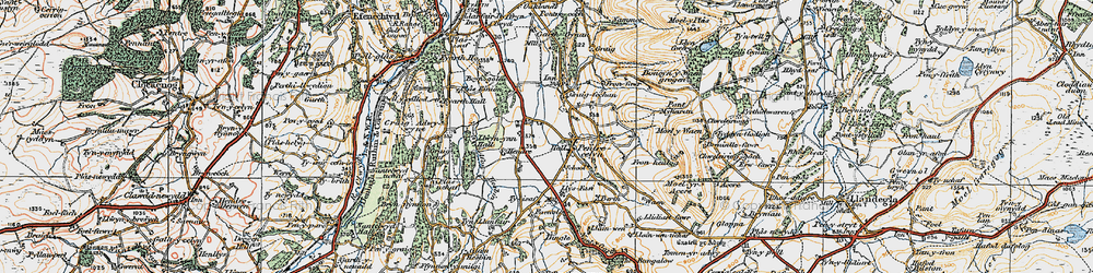 Old map of Bryn-chwareu in 1921