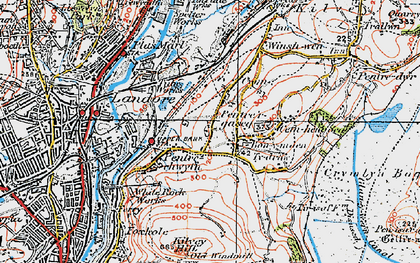 Old map of Pentre-chwyth in 1923