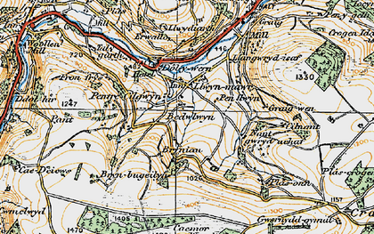 Old map of Pentre Cilgwyn in 1921