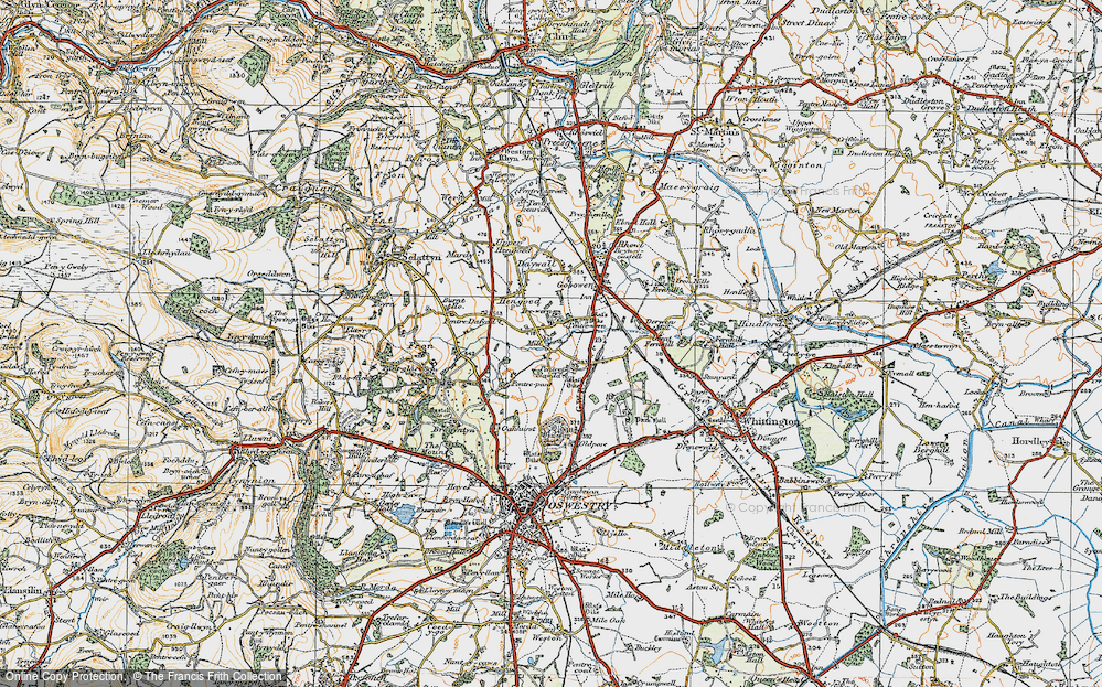 Old Map of Pentre-clawdd, 1921 in 1921