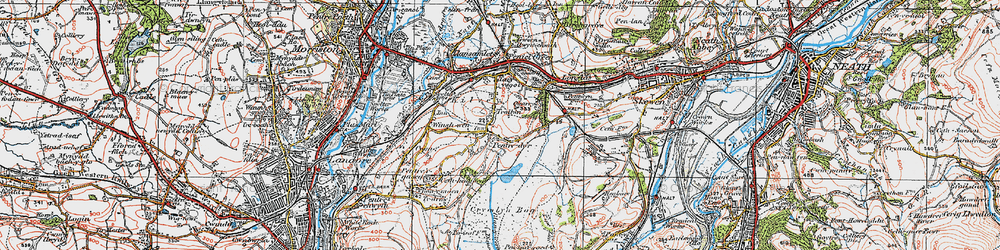 Old map of Pentre-dwr in 1923