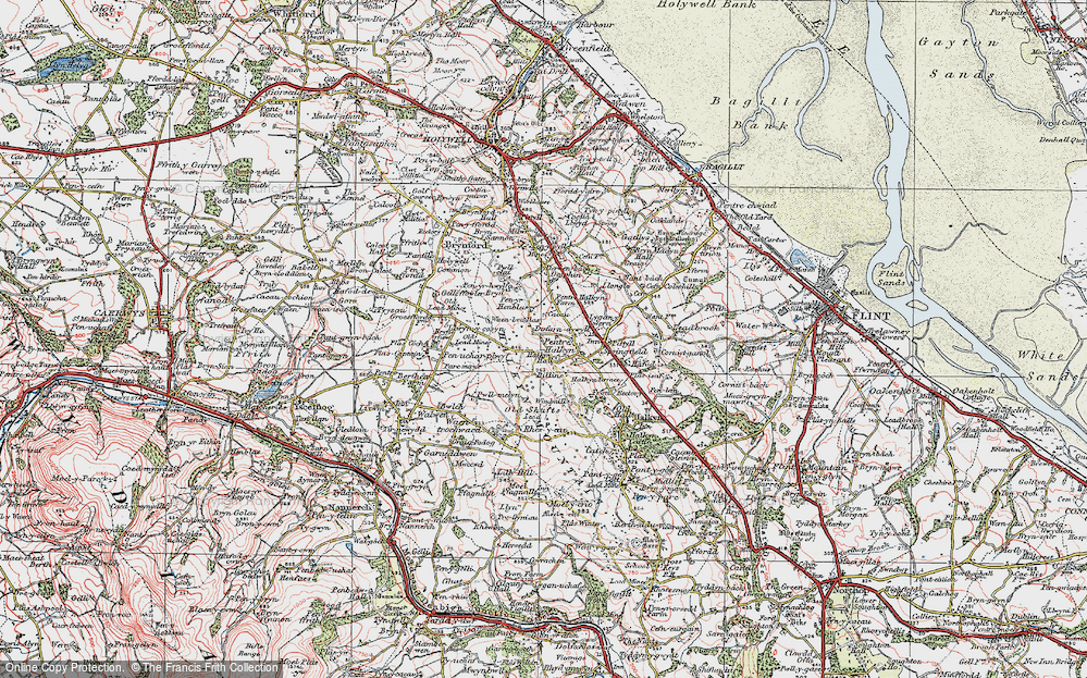 Old Map of Historic Map covering Billins in 1924