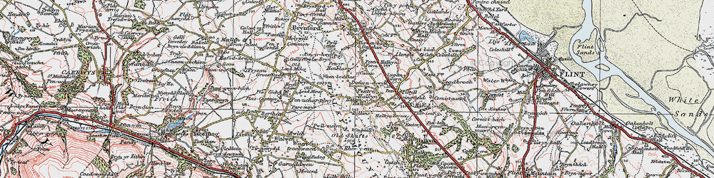 Old map of Pentre Halkyn in 1924