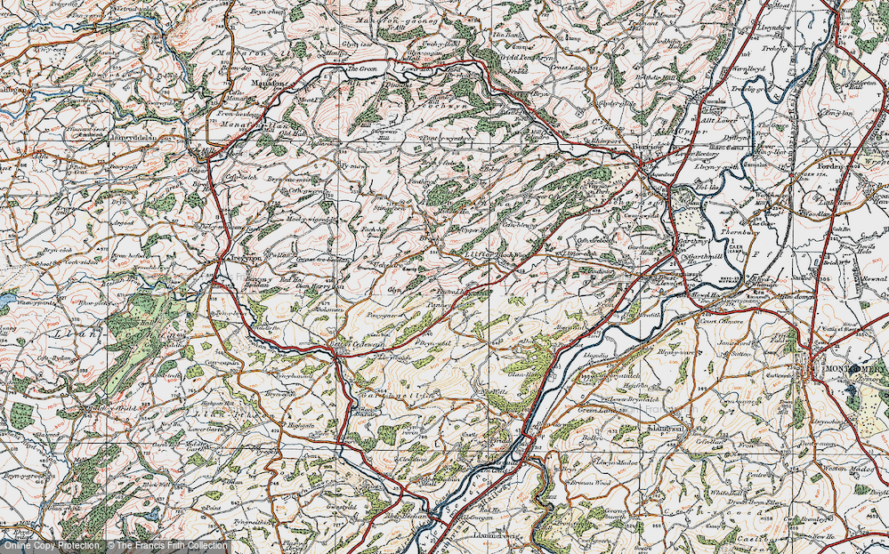 Old Map of Pentre Llifior, 1921 in 1921