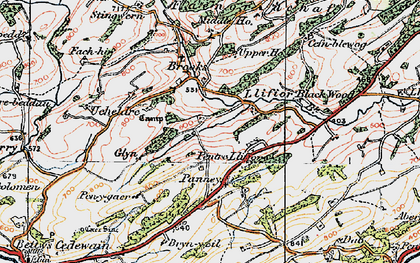 Old map of Brynycil in 1921