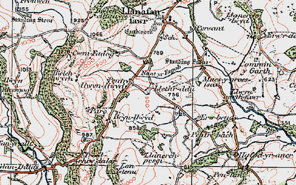 Old map of Afallenchwerw in 1923