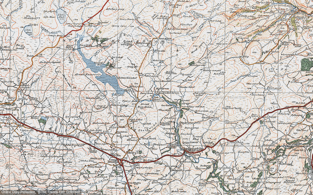 Old Map of Pentre-llyn-cymmer, 1922 in 1922