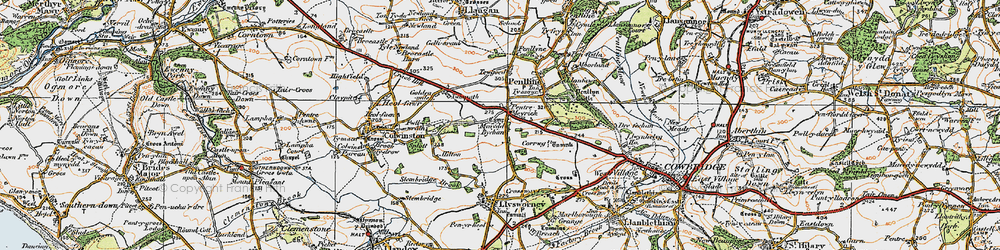 Old map of Pentre Meyrick in 1922