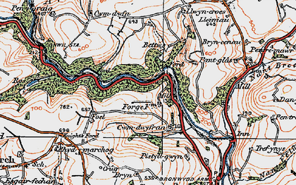Old map of Pentre Morgan in 1923