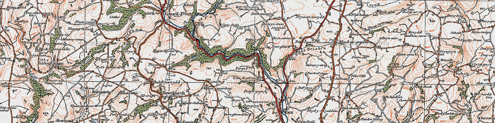 Old map of Pentre Morgan in 1923