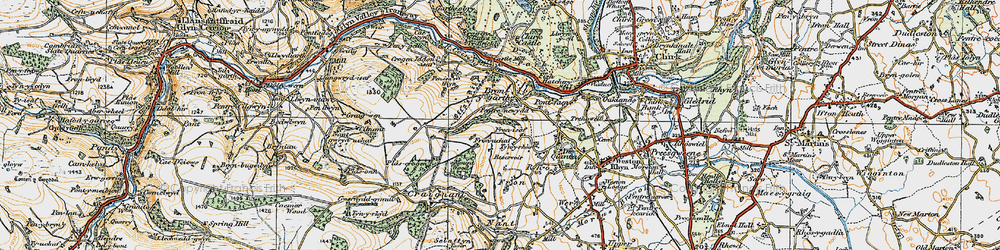 Old map of Pentre-newydd in 1921