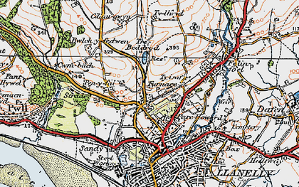 Old map of Pentre-Poeth in 1923