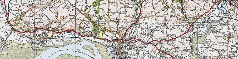 Old map of Pentre-Poeth in 1923