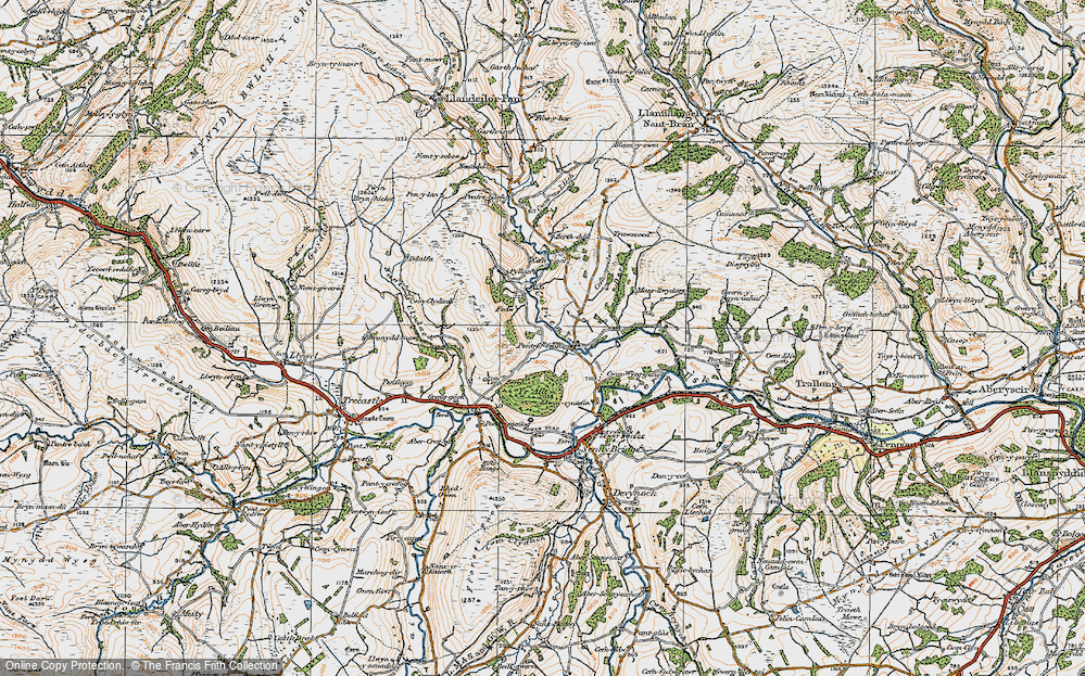 Old Map of Pentre'r-felin, 1923 in 1923