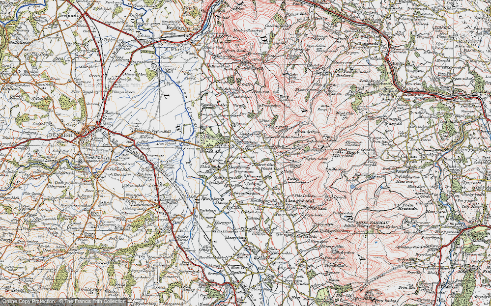 Old Map of Pentre'r-felin, 1924 in 1924