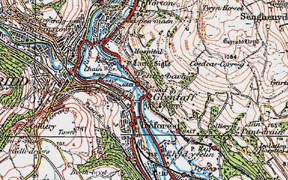 Old map of Pentrebach in 1922