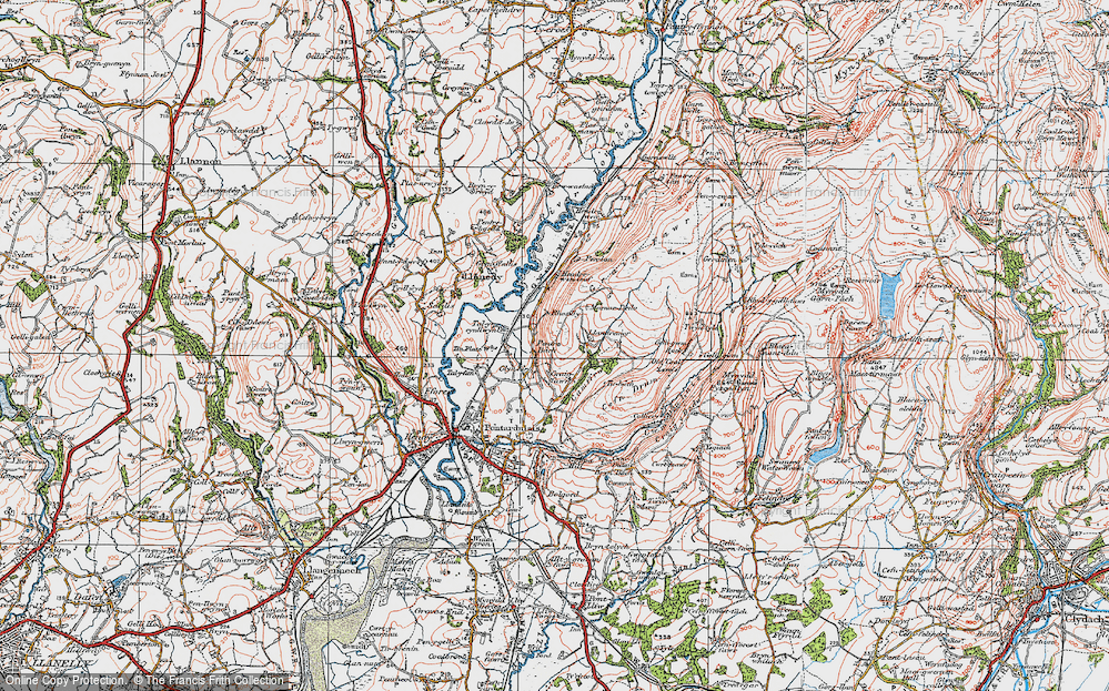 Old Map of Pentrebach, 1923 in 1923