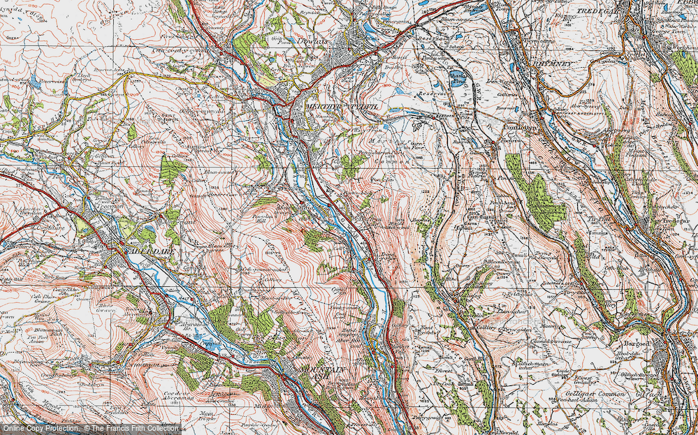 Old Map of Pentrebach, 1923 in 1923