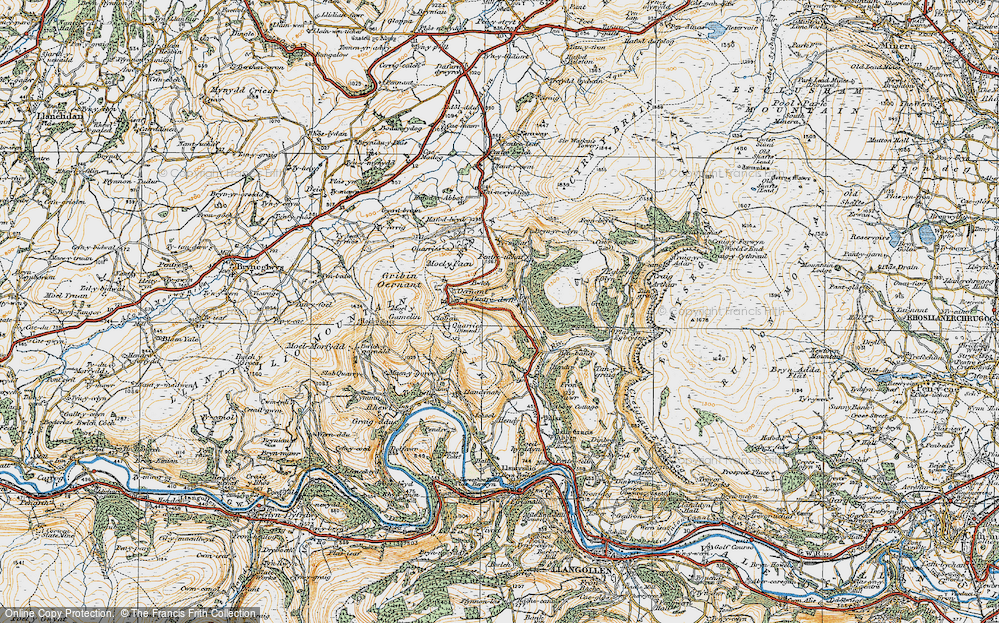 Old Map of Pentredwr, 1921 in 1921