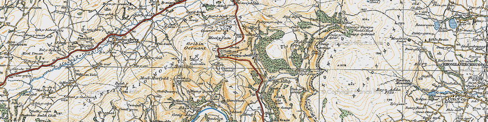 Old map of Pentredwr in 1921