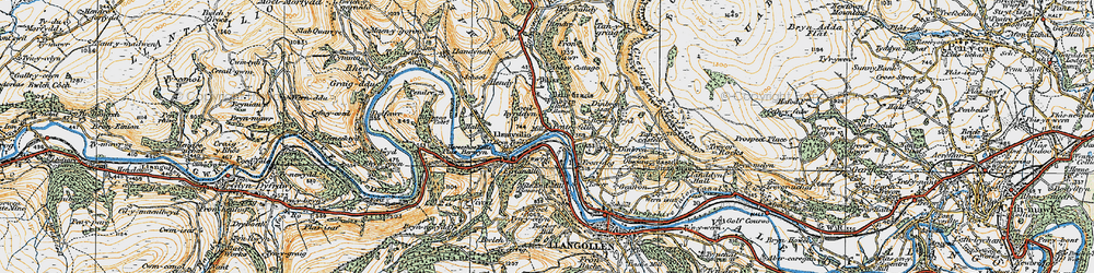 Old map of Pentrefelin in 1921