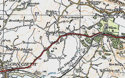 Old map of Braich-y-saint in 1922