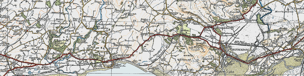 Old map of Pentrefelin in 1922