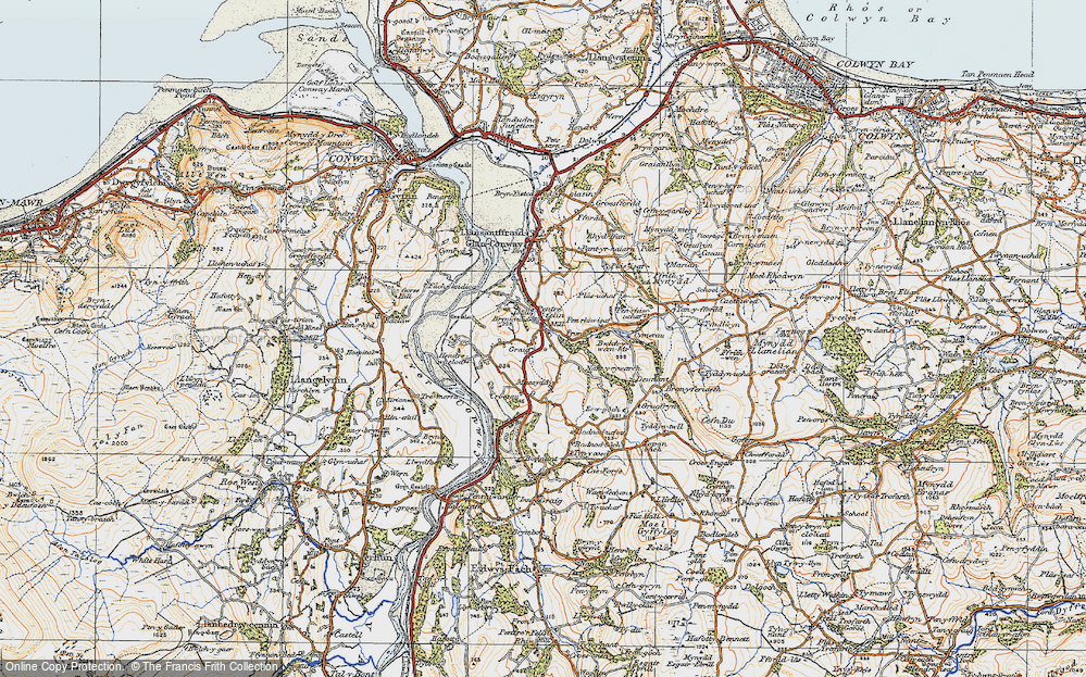 Old Map of Pentrefelin, 1922 in 1922