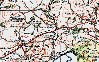 Old map of Pentrefelin in 1923