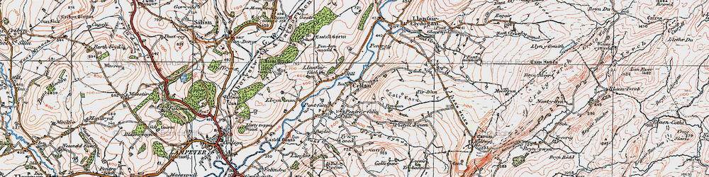 Old map of Blaen-plwyf-isaf in 1923