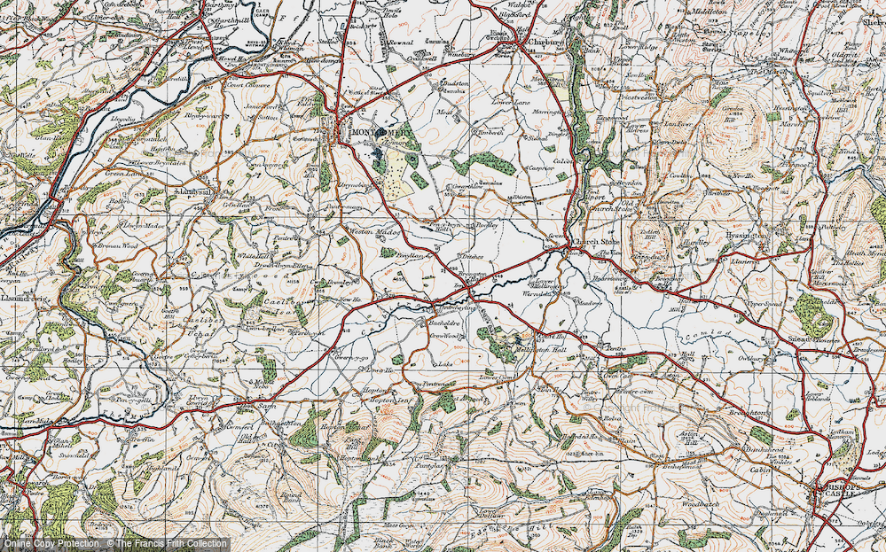 Old Map of Historic Map covering Brompton Hall in 1920